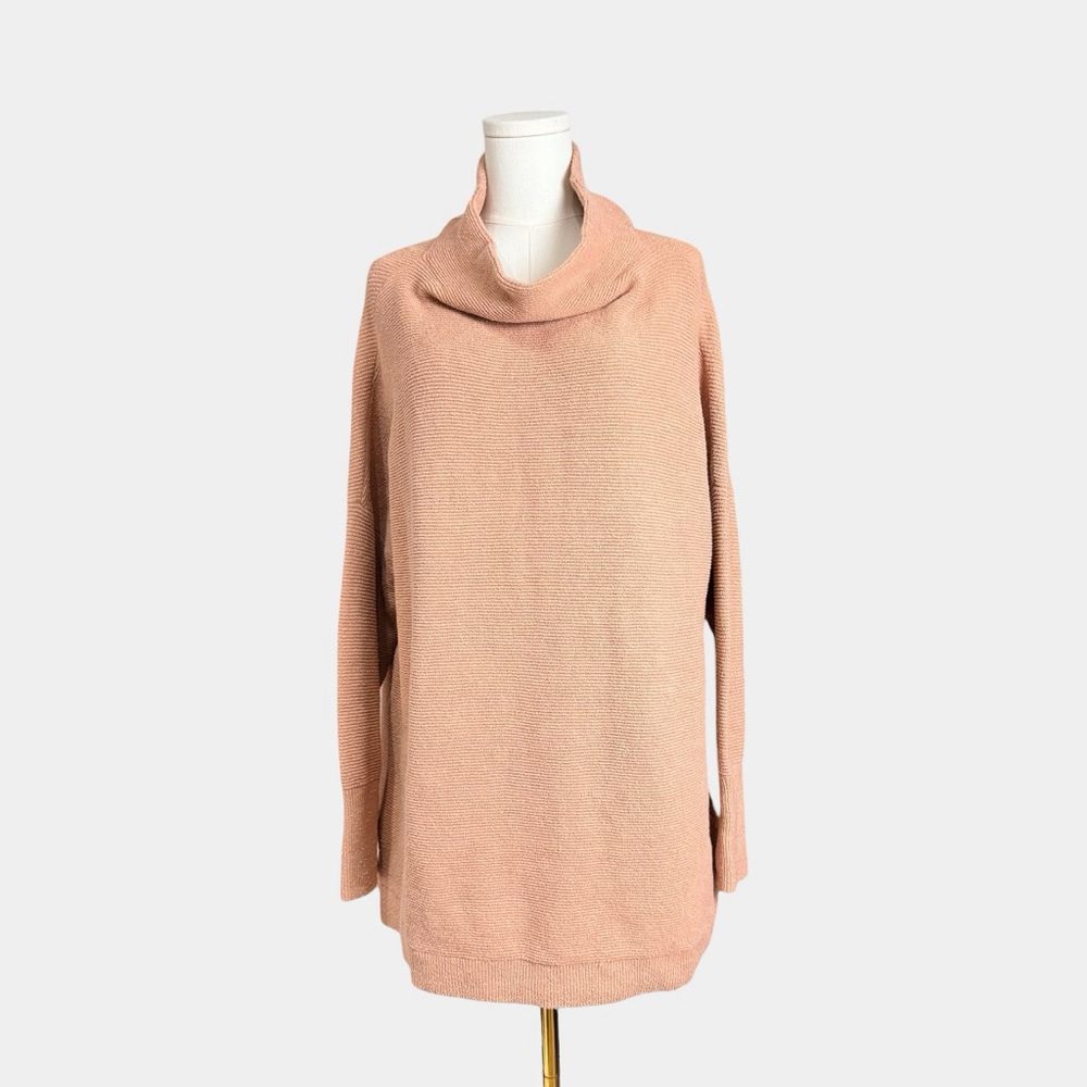 FREE PEOPLE Ottoman Tunic Cafe Cream Tunic Sweater, Effortless Pullover, Sz M - Picture 3 of 16